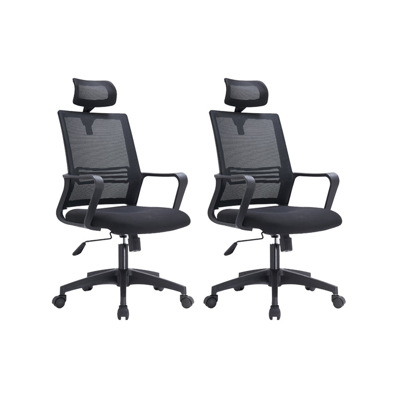 Schwarzer Fixed Arms Office Stuhl für zeitgenössische Nylonrahmennetzstuhl Stuhl