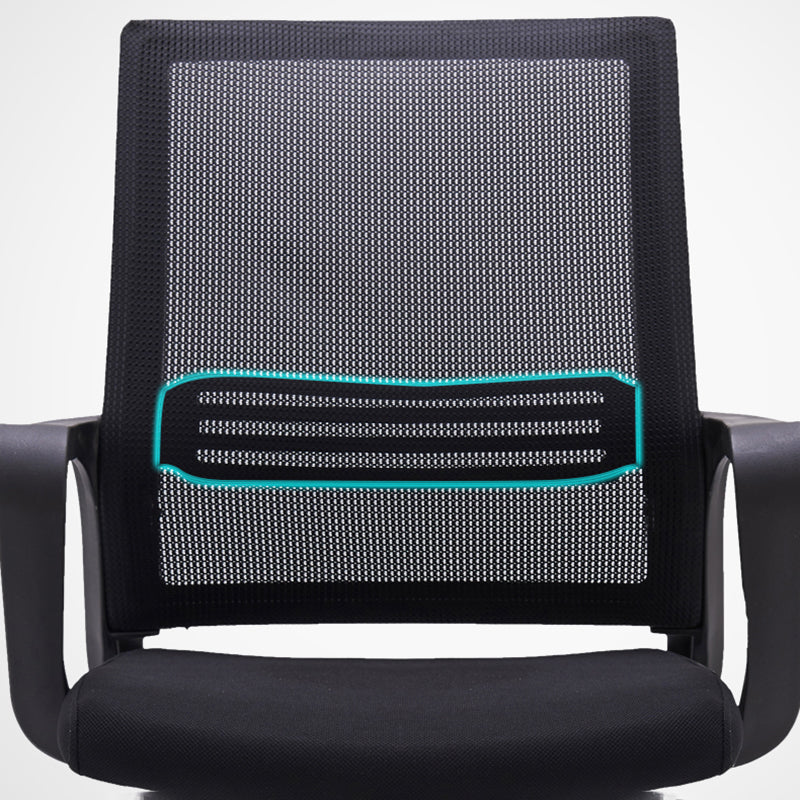 Schwarzer Fixed Arms Office Stuhl für zeitgenössische Nylonrahmennetzstuhl Stuhl