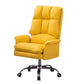 Moderne Swivel Busk -stoel met gewatteerde armen Faux lederen taakstoel met wielen
