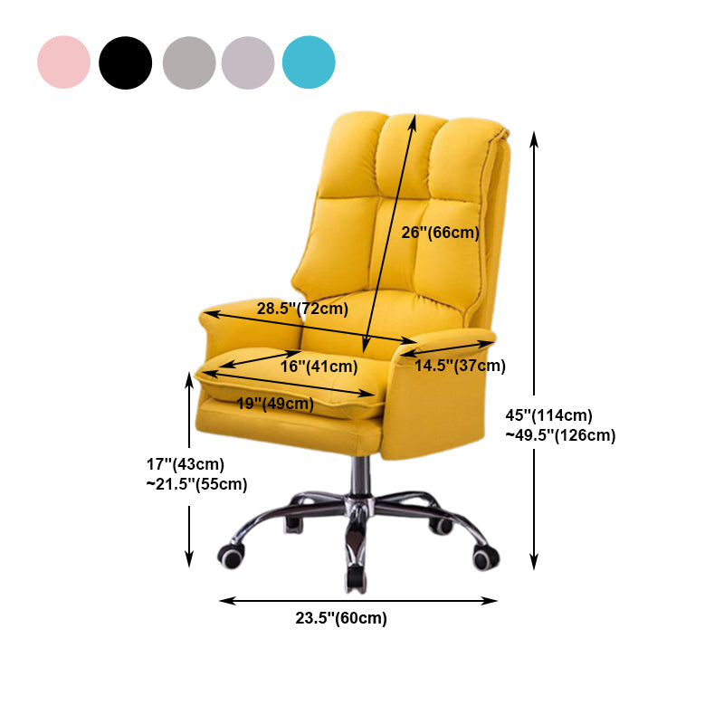 Moderne Swivel Busk -stoel met gewatteerde armen Faux lederen taakstoel met wielen