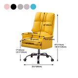 Moderne Swivel Busk -stoel met gewatteerde armen Faux lederen taakstoel met wielen