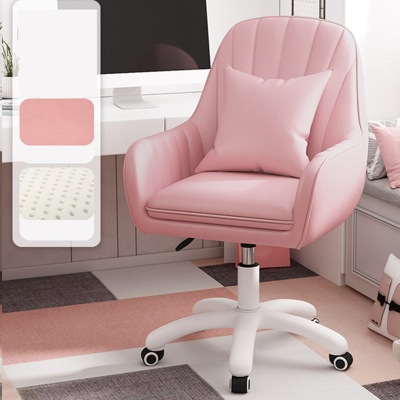 Silla de oficina en la mitad del trasero con brazos acolchados silla de tareas contemporánea con marco de nylon