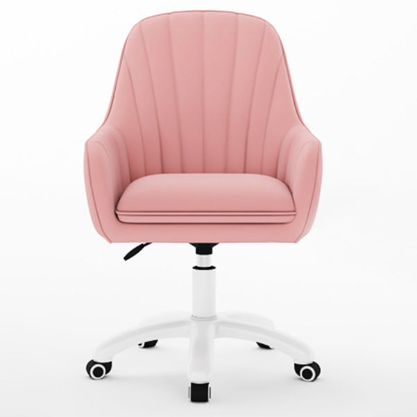 Silla de oficina en la mitad del trasero con brazos acolchados silla de tareas contemporánea con marco de nylon