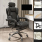 Contemporary High Back Chair Height-adjustable Chair with Wheels Black With Footrest Clearhalo 'furn' 'furn_office_chair' 'Furniture' 'Office Chairs' 'Office Furniture' 'office_chair' 5276083