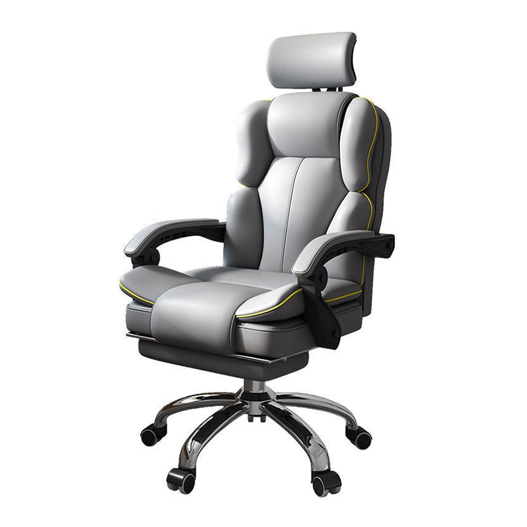 Contemporary High Back Chair Height-adjustable Chair with Wheels Clearhalo 'furn' 'furn_office_chair' 'Furniture' 'Office Chairs' 'Office Furniture' 'office_chair' 5276088