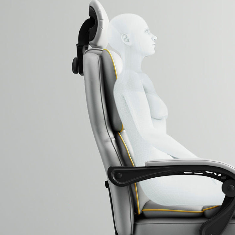 Contemporary High Back Chair Height-adjustable Chair with Wheels Clearhalo 'furn' 'furn_office_chair' 'Furniture' 'Office Chairs' 'Office Furniture' 'office_chair' 5276090