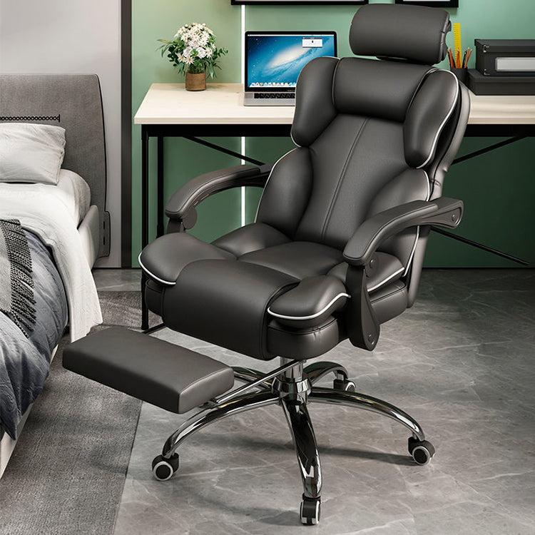 Contemporary High Back Chair Height-adjustable Chair with Wheels Clearhalo 'furn' 'furn_office_chair' 'Furniture' 'Office Chairs' 'Office Furniture' 'office_chair' 5276102