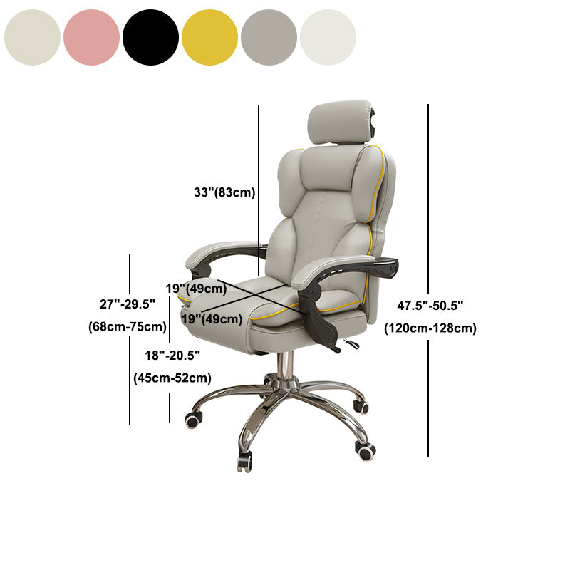 Contemporary High Back Chair Height-adjustable Chair with Wheels Clearhalo 'furn' 'furn_office_chair' 'Furniture' 'Office Chairs' 'Office Furniture' 'office_chair' 5276106