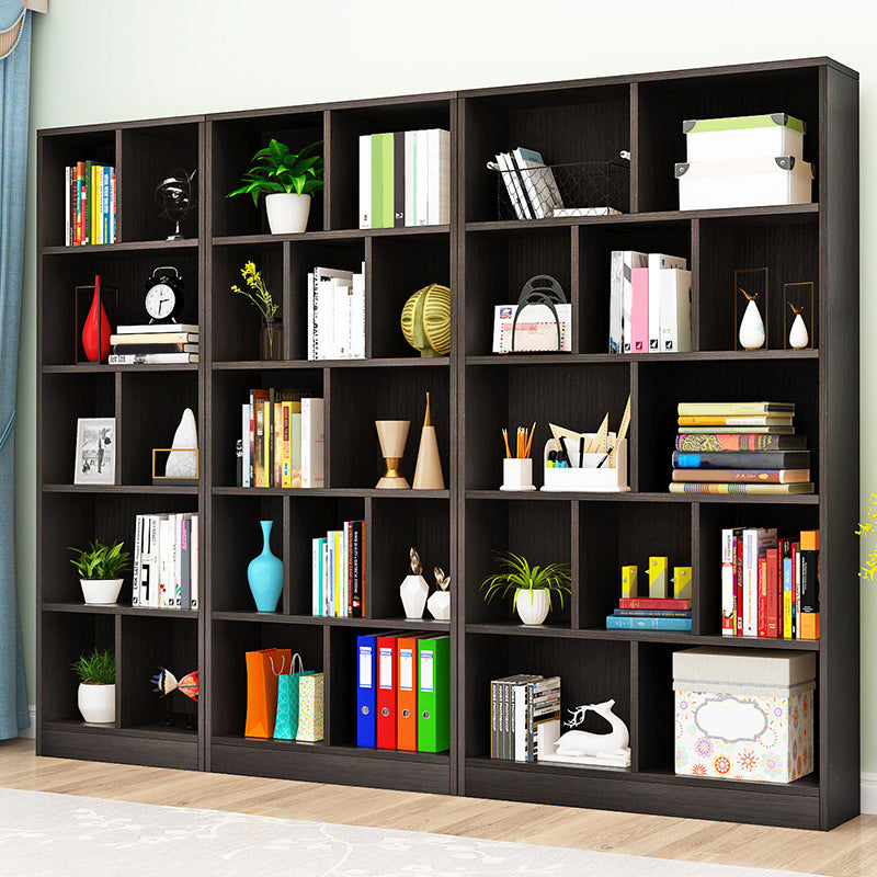 Closed Back Modern Style Bookcase Wood Bookshelf for Home Office