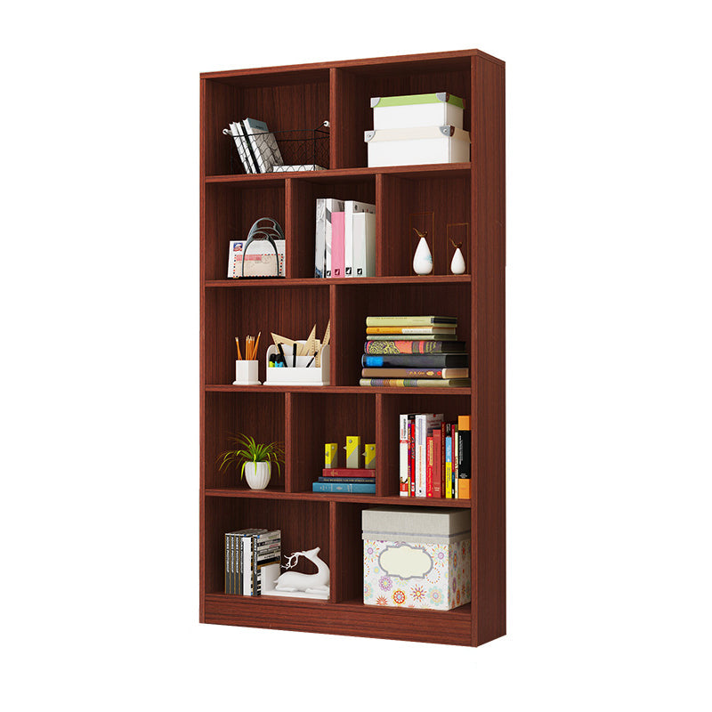 Closed Back Modern Style Bookcase Wood Bookshelf for Home Office