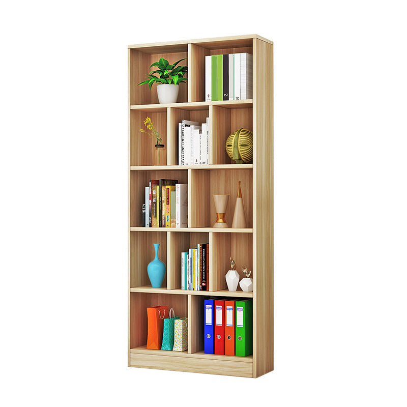 Closed Back Modern Style Bookcase Wood Bookshelf for Home Office