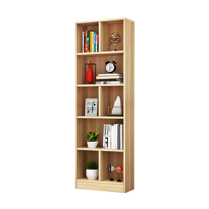 Closed Back Modern Style Bookcase Wood Bookshelf for Home Office