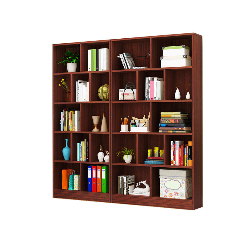 Closed Back Modern Style Bookcase Wood Bookshelf for Home Office