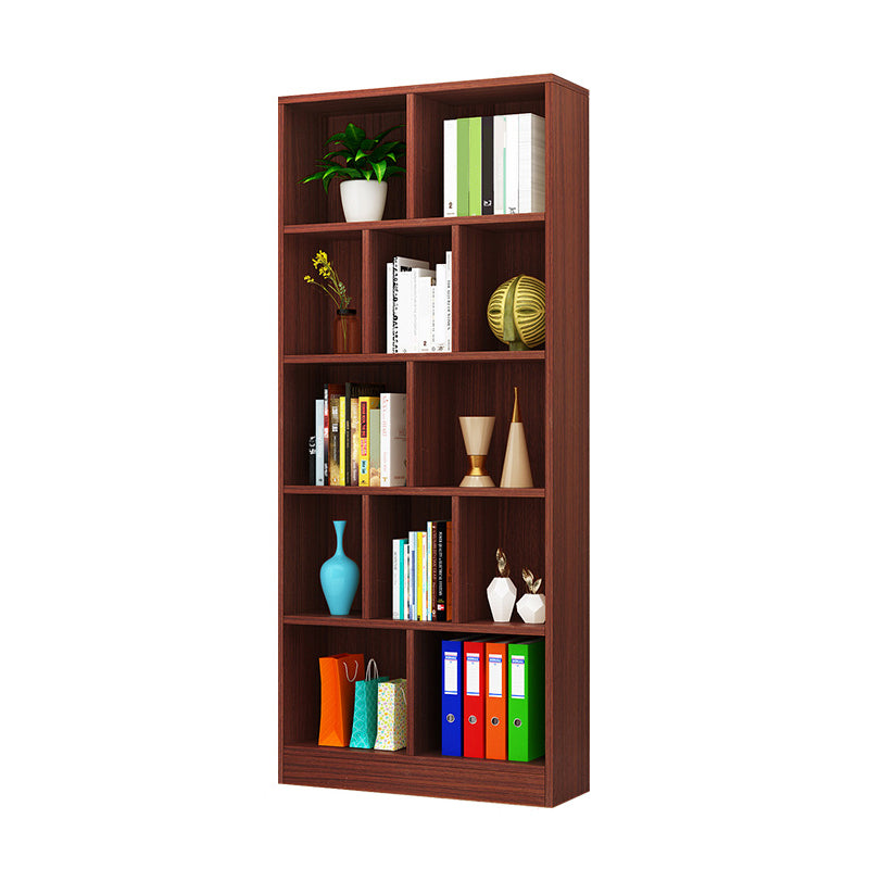 Closed Back Modern Style Bookcase Wood Bookshelf for Home Office