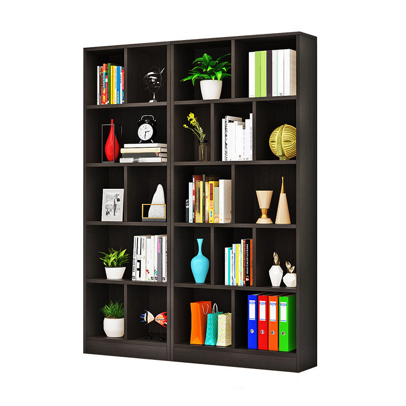 Closed Back Modern Style Bookcase Wood Bookshelf for Home Office