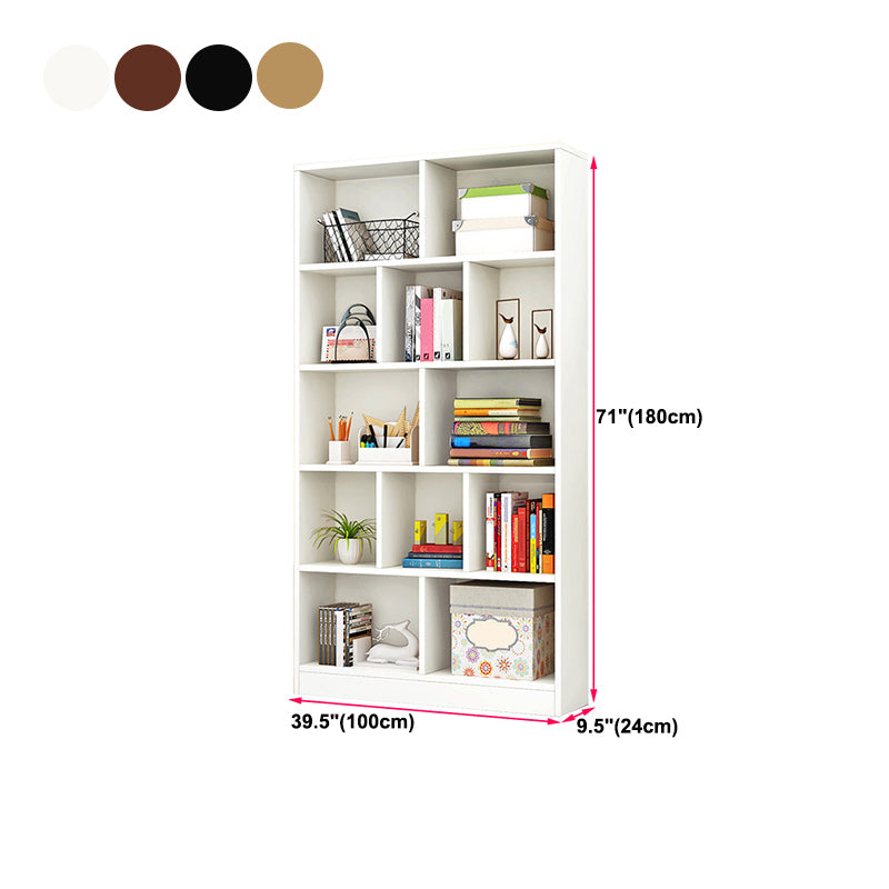Closed Back Modern Style Bookcase Wood Bookshelf for Home Office