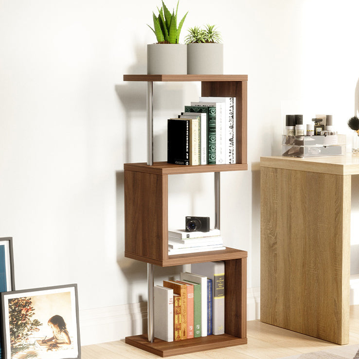 Open Back Modern Style Bookshelf Wood Bookshelf for Home Office
