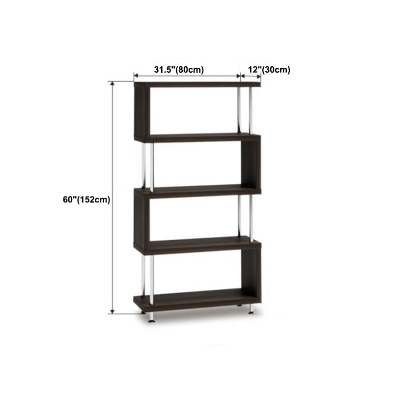 Open Back Modern Style Bookshelf Wood Bookshelf for Home Office