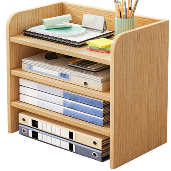 Contemporary Bookcase Closed Back Shelf Bookcase for Study Room 13.4"L x 9.4"W x 14.2"H Natural Drawer Not Included Clearhalo 'Bookcases' 'furn' 'furn_bookcases' 'Furniture' 'Office Furniture' 5276250