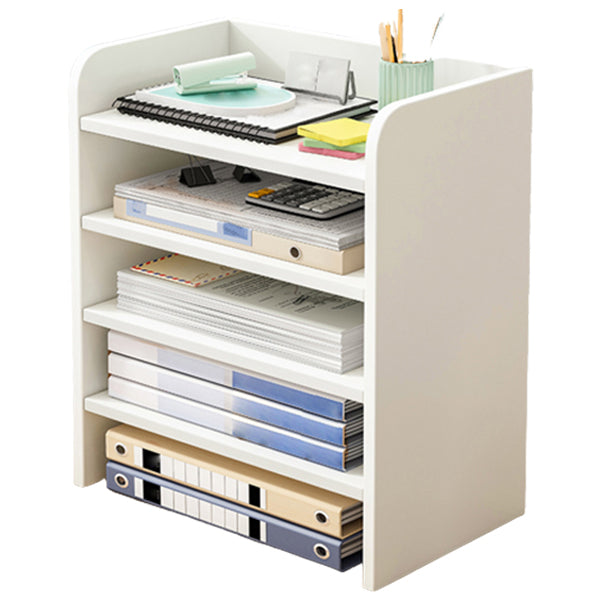 Contemporary Bookcase Closed Back Shelf Bookcase for Study Room 13.4"L x 9.4"W x 18.1"H White Drawer Not Included Clearhalo 'Bookcases' 'furn' 'furn_bookcases' 'Furniture' 'Office Furniture' 5276254