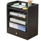 Contemporary Bookcase Closed Back Shelf Bookcase for Study Room 13.4"L x 9.4"W x 18.1"H Black 1 Clearhalo 'Bookcases' 'furn' 'furn_bookcases' 'Furniture' 'Office Furniture' 5276257