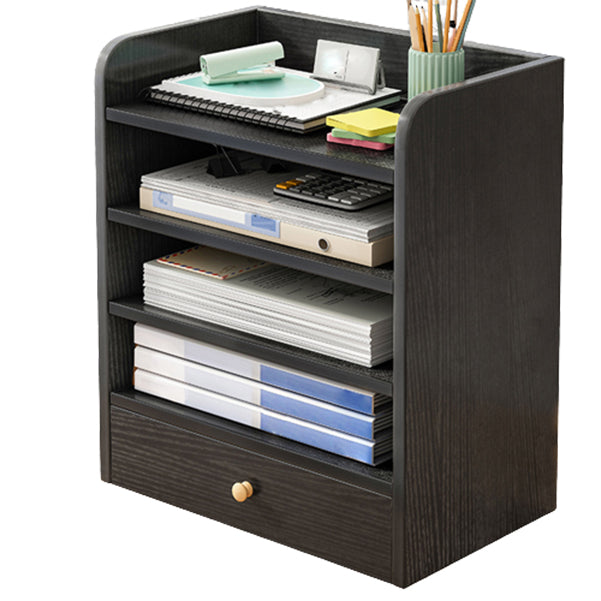 Contemporary Bookcase Closed Back Shelf Bookcase for Study Room 13.4"L x 9.4"W x 18.1"H Black 1 Clearhalo 'Bookcases' 'furn' 'furn_bookcases' 'Furniture' 'Office Furniture' 5276257