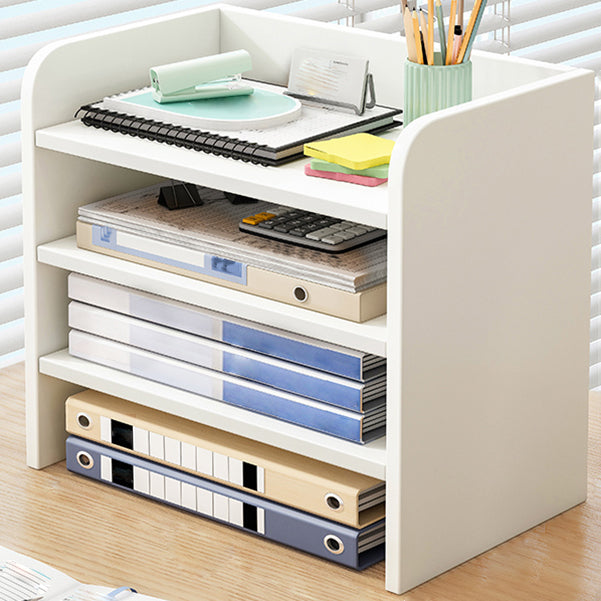 Contemporary Bookcase Closed Back Shelf Bookcase for Study Room 13.4"L x 9.4"W x 14.2"H White Drawer Not Included Clearhalo 'Bookcases' 'furn' 'furn_bookcases' 'Furniture' 'Office Furniture' 5276266