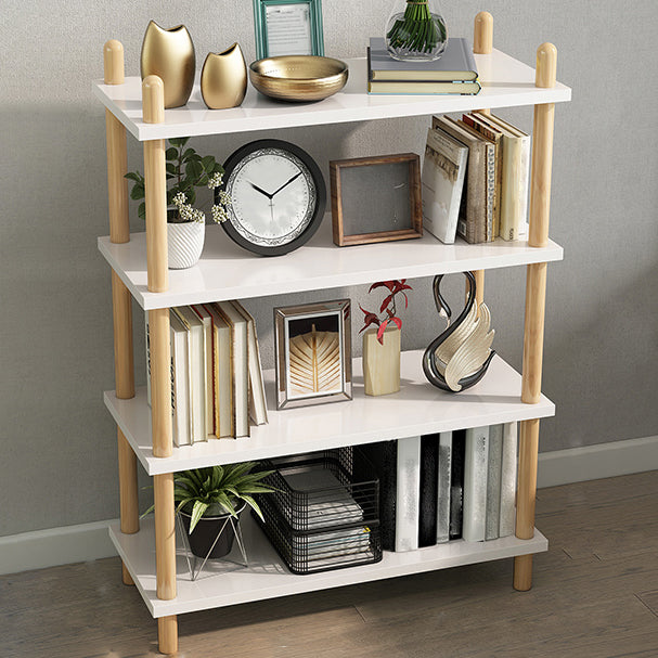 Modern Style Bookshelf Open Back Artificial Wood Bookcase for Office 19.7"L x 9.8"W x 37.4"H White Clearhalo 'Bookcases' 'furn' 'furn_bookcases' 'Furniture' 'Office Furniture' 5276308