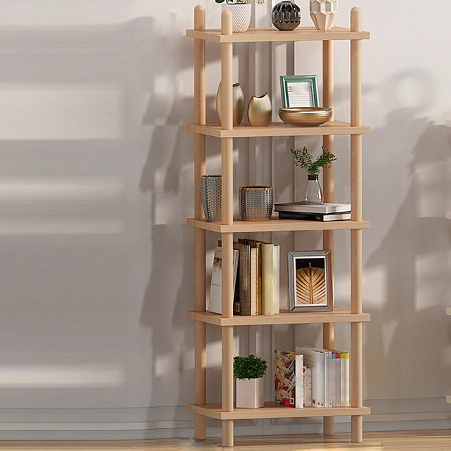 Modern Style Bookshelf Open Back Artificial Wood Bookcase for Office 13.8"L x 9.8"W x 48.0"H White Clearhalo 'Bookcases' 'furn' 'furn_bookcases' 'Furniture' 'Office Furniture' 5276309