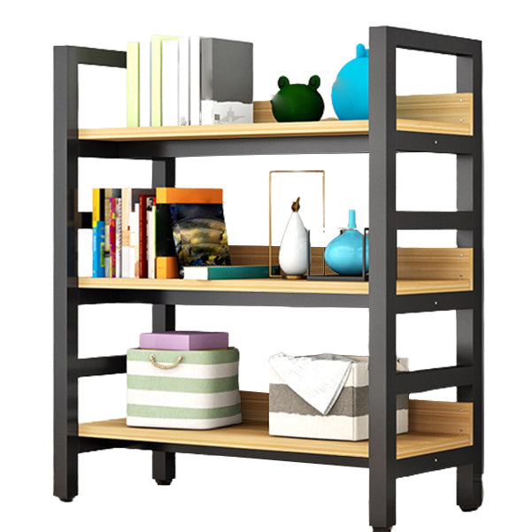 Modern Style Bookshelf Black Frame and Wood Bookcase for Office Clearhalo 'Bookcases' 'furn' 'furn_bookcases' 'Furniture' 'Office Furniture' 5276331