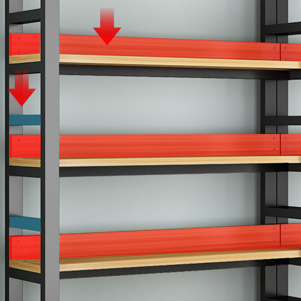 Modern Style Bookshelf Black Frame and Wood Bookcase for Office Clearhalo 'Bookcases' 'furn' 'furn_bookcases' 'Furniture' 'Office Furniture' 5276338