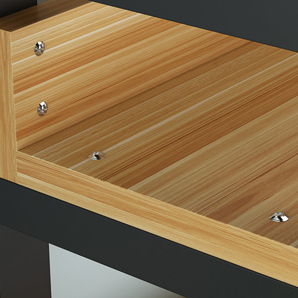 Modern Style Bookshelf Black Frame and Wood Bookcase for Office Clearhalo 'Bookcases' 'furn' 'furn_bookcases' 'Furniture' 'Office Furniture' 5276341