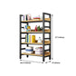 Modern Style Bookshelf Black Frame and Wood Bookcase for Office Clearhalo 'Bookcases' 'furn' 'furn_bookcases' 'Furniture' 'Office Furniture' 5276357