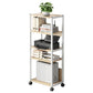 Contemporary Style Bookshelf Casters Bookcase for Study Room and Office