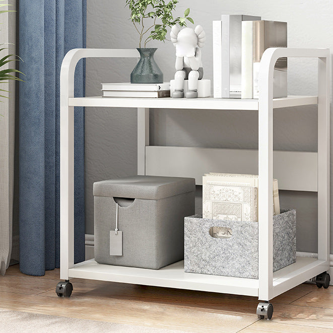 Contemporary Style Bookshelf Casters Bookcase for Study Room and Office