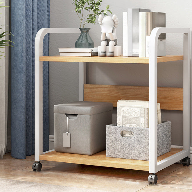 Contemporary Style Bookshelf Casters Bookcase for Study Room and Office