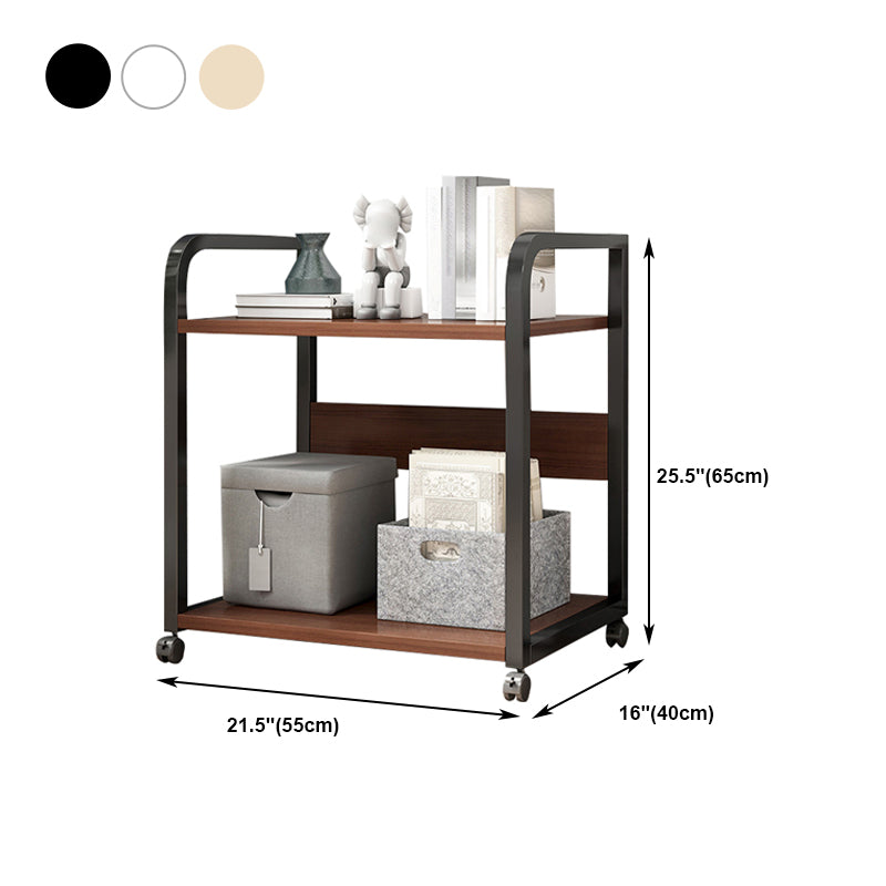 Contemporary Style Bookshelf Casters Bookcase for Study Room and Office