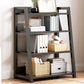 Modern Style Bookshelf Metal Frame and Wood Shelf Bookcase for Office