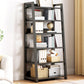 Modern Style Bookshelf Metal Frame and Wood Shelf Bookcase for Office
