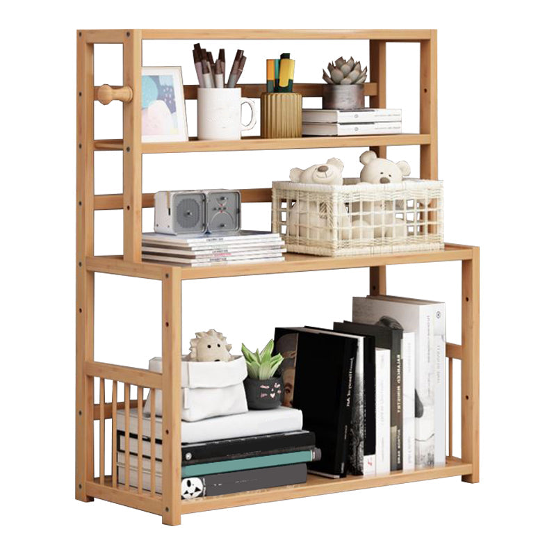 Bibliothèque d'étagère en bambou Bibliothèque à dos ouvert naturel pour la salle d'étude