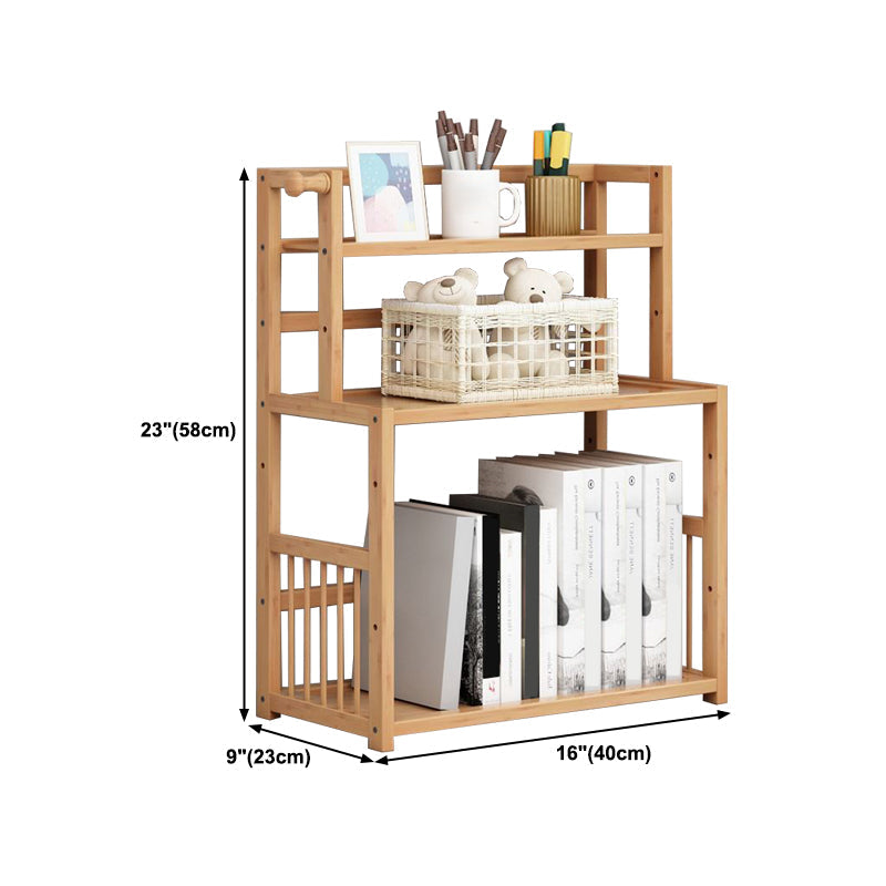 Bibliothèque d'étagère en bambou Bibliothèque à dos ouvert naturel pour la salle d'étude