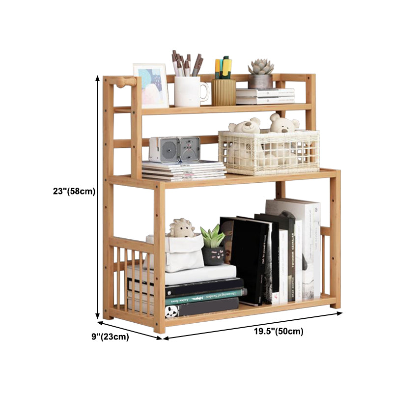 Bibliothèque d'étagère en bambou Bibliothèque à dos ouvert naturel pour la salle d'étude