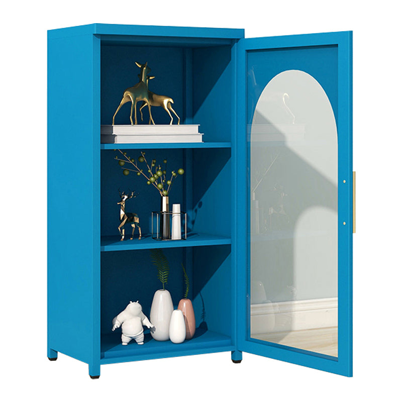39.96"H Bookshelf Scandinavian Bookcase for Home Office with Door Blue Clearhalo 'Bookcases' 'furn' 'furn_bookcases' 'Furniture' 'Office Furniture' 5276496