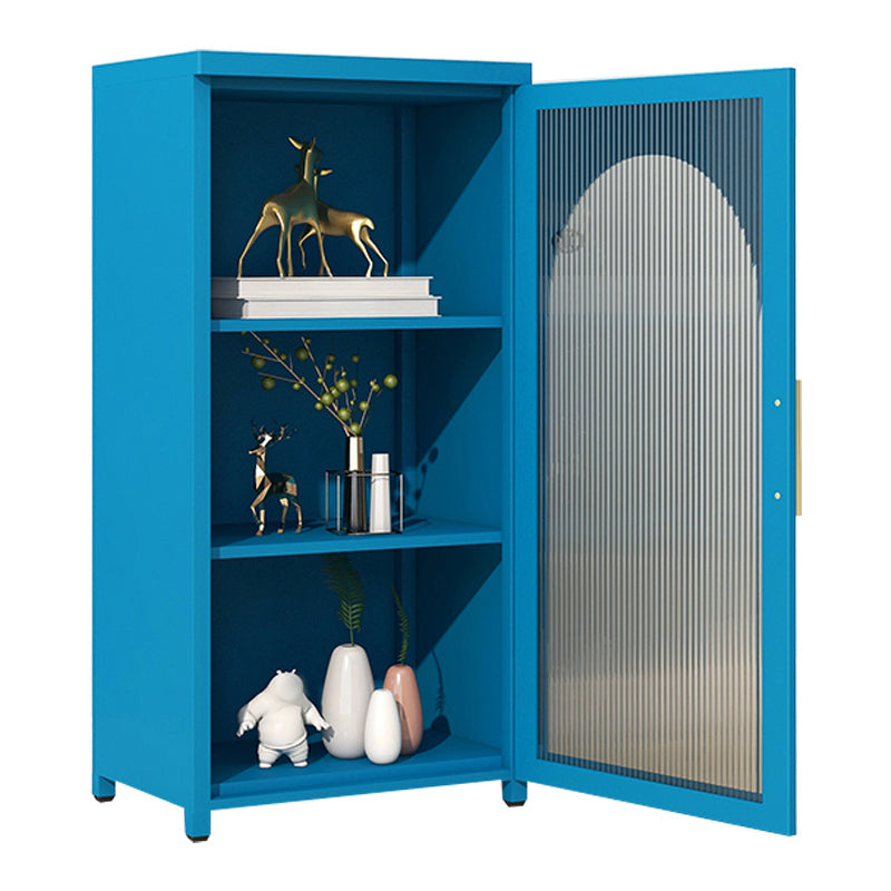 39.96"H Bookshelf Scandinavian Bookcase for Home Office with Door Ocean Blue Clearhalo 'Bookcases' 'furn' 'furn_bookcases' 'Furniture' 'Office Furniture' 5276498