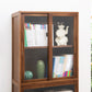 Vertical Bookcase with Doors Bamboo Book Shelf for Home Office