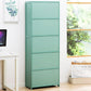 Vertical Bookcase with Doors Bamboo Book Shelf for Home Office