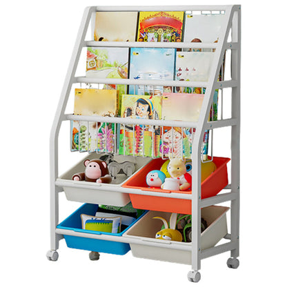 11.81"W Bookshelf Contemporary Style Bookcase for Home Study Room with Casters 24"L x 11.8"W x 39.4"H Multi-Color Clearhalo 'Bookcases' 'furn' 'furn_bookcases' 'Furniture' 'Office Furniture' 5276528