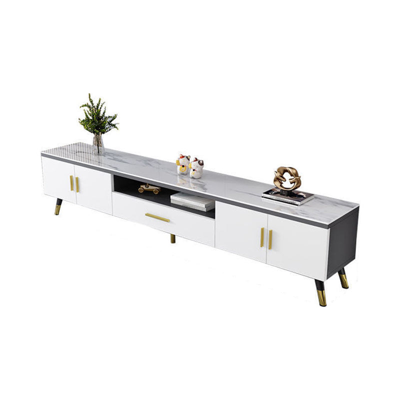 Gorgeous TV Stand Console With Record Storage , Glass and Wood TV Stand in Grey / White Grey Clearhalo 'furn' 'furn_tv_stands_entertainment_centers' 'Furniture' 'Living Room Furniture' 'TV Stands & Entertainment Centers' 'TV Stands & Media Storage Furniture' 'tv_stands_entertainment_centers' 5276647