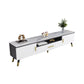 Gorgeous TV Stand Console With Record Storage , Glass and Wood TV Stand in Grey / White Clearhalo 'furn' 'furn_tv_stands_entertainment_centers' 'Furniture' 'Living Room Furniture' 'TV Stands & Entertainment Centers' 'TV Stands & Media Storage Furniture' 'tv_stands_entertainment_centers' 5276653