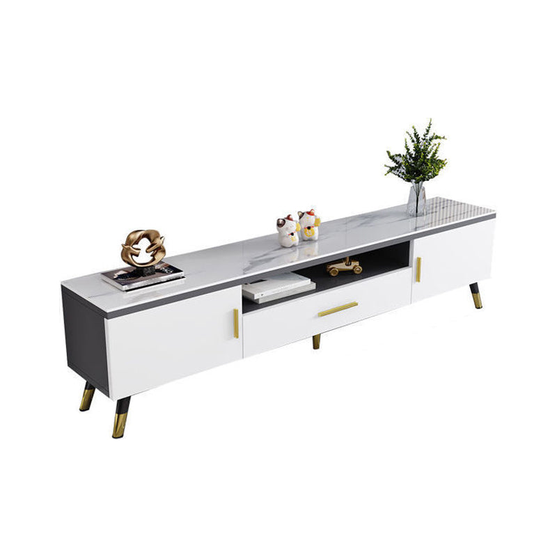 Gorgeous TV Stand Console With Record Storage , Glass and Wood TV Stand in Grey / White Clearhalo 'furn' 'furn_tv_stands_entertainment_centers' 'Furniture' 'Living Room Furniture' 'TV Stands & Entertainment Centers' 'TV Stands & Media Storage Furniture' 'tv_stands_entertainment_centers' 5276653